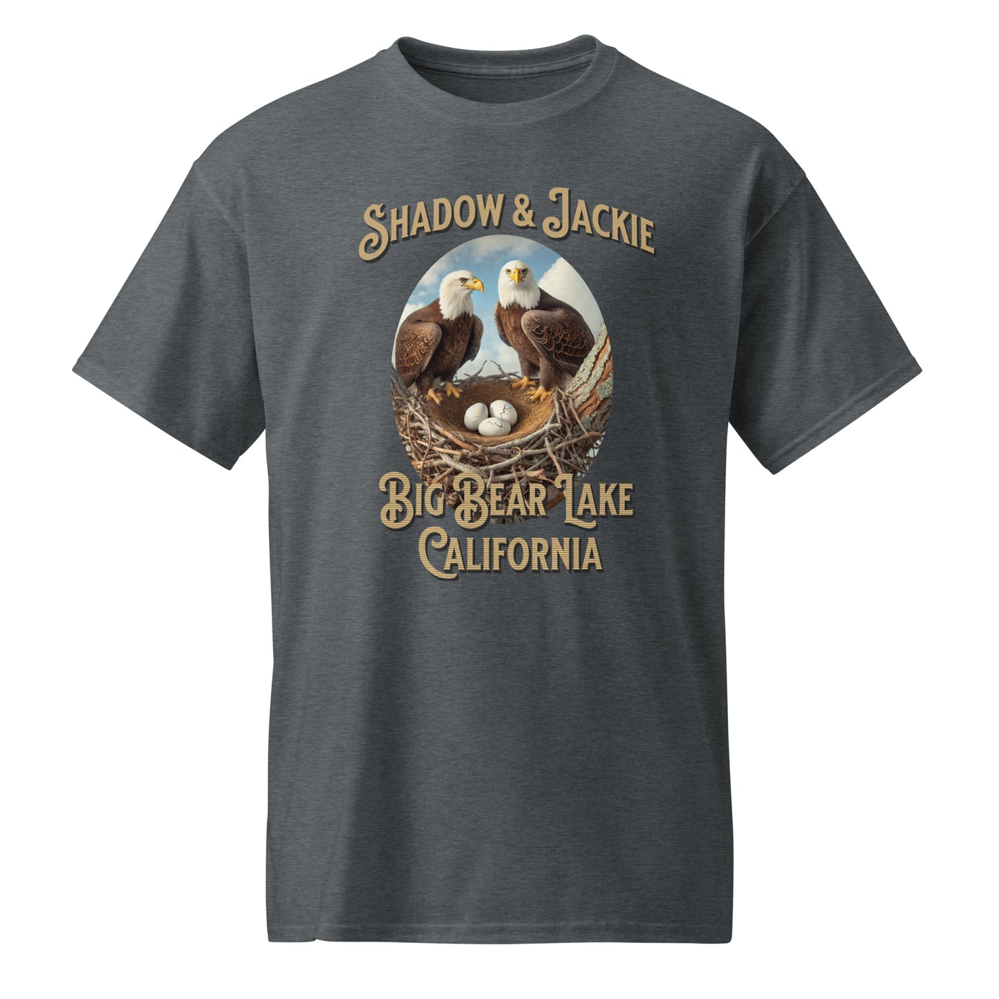 Celebrate Shadow and Jackie, the legendary Big Bear eagles, featuring Jackie and Shadow watching over their eggs.