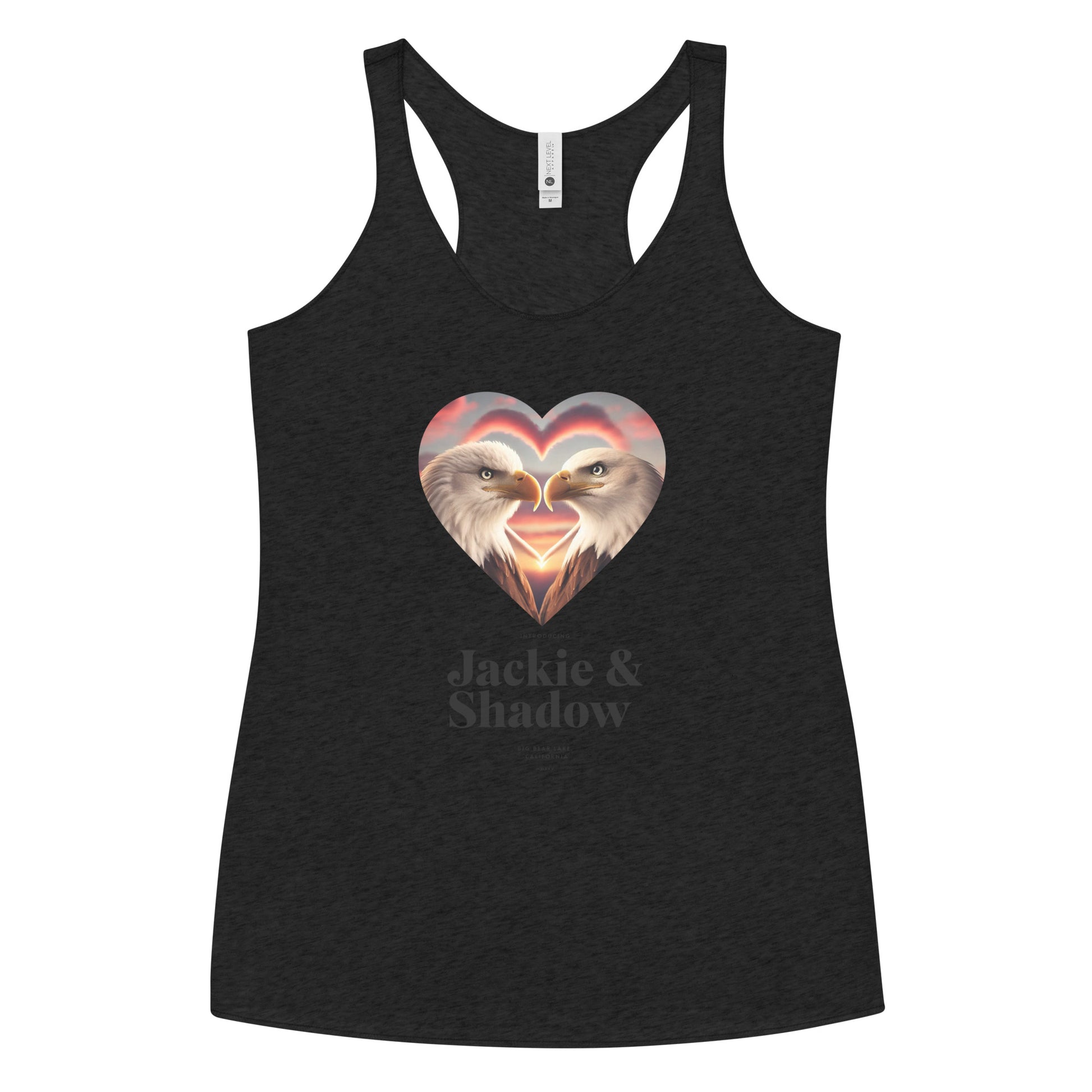 Jackie and Shadow, Eagles, Women's Racerback Tank, This soft, lightweight, and form-fitting racerback tank is perfect for birders and nature lovers alike! 